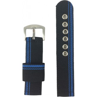 Nylon Strap 22mm Line Blue